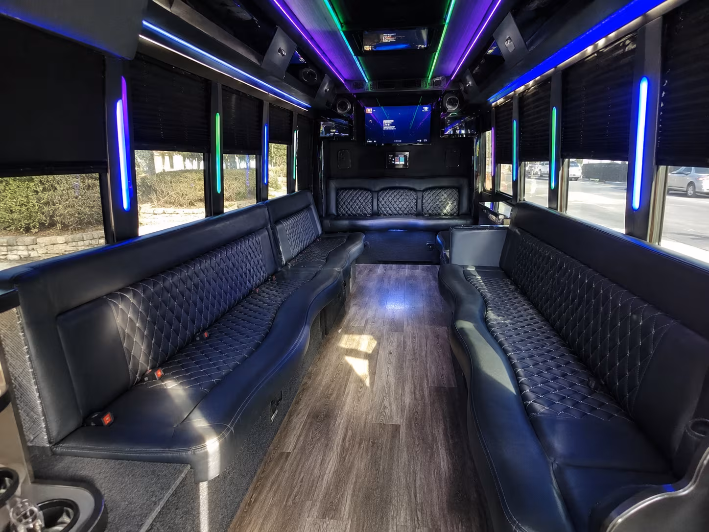 upland 15 passenger party bus interior