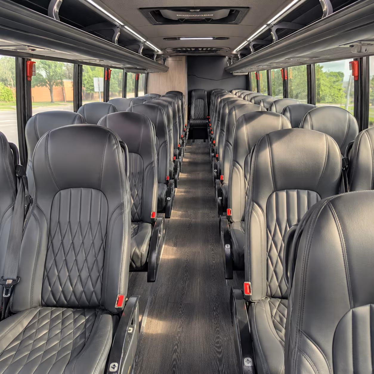 upland 25 passenger minibus interior
