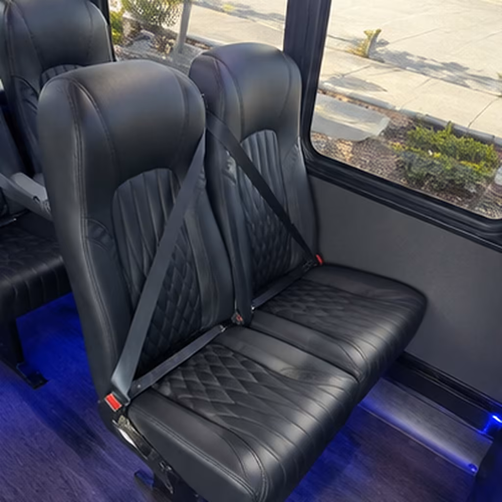 upland 28 passenger minibus interior