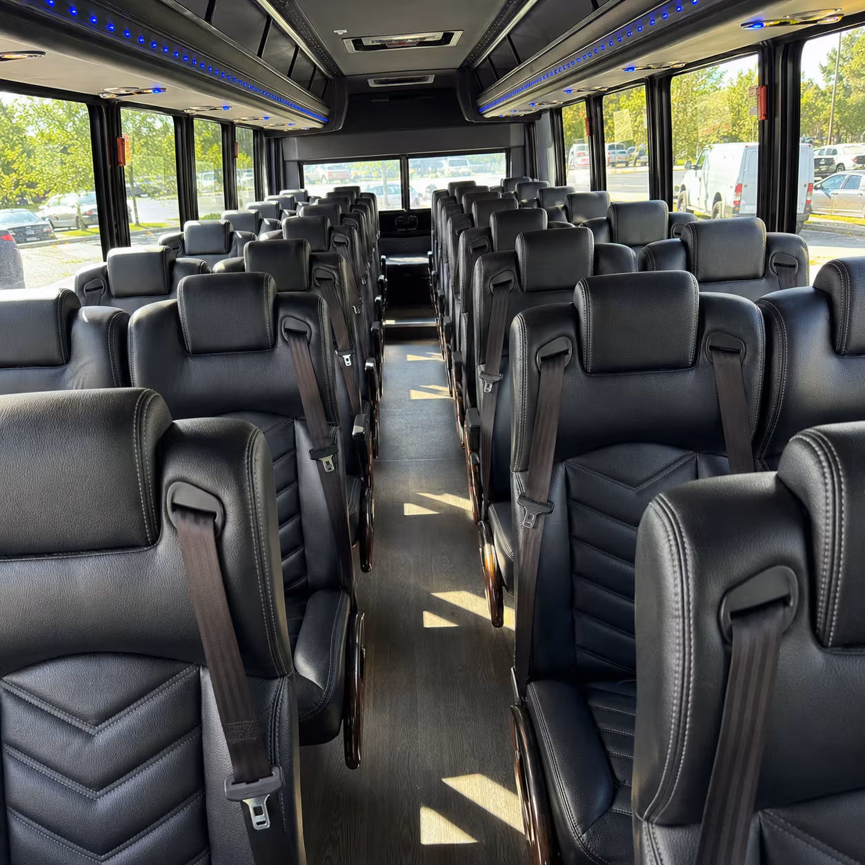 upland 30 passenger minibus interior