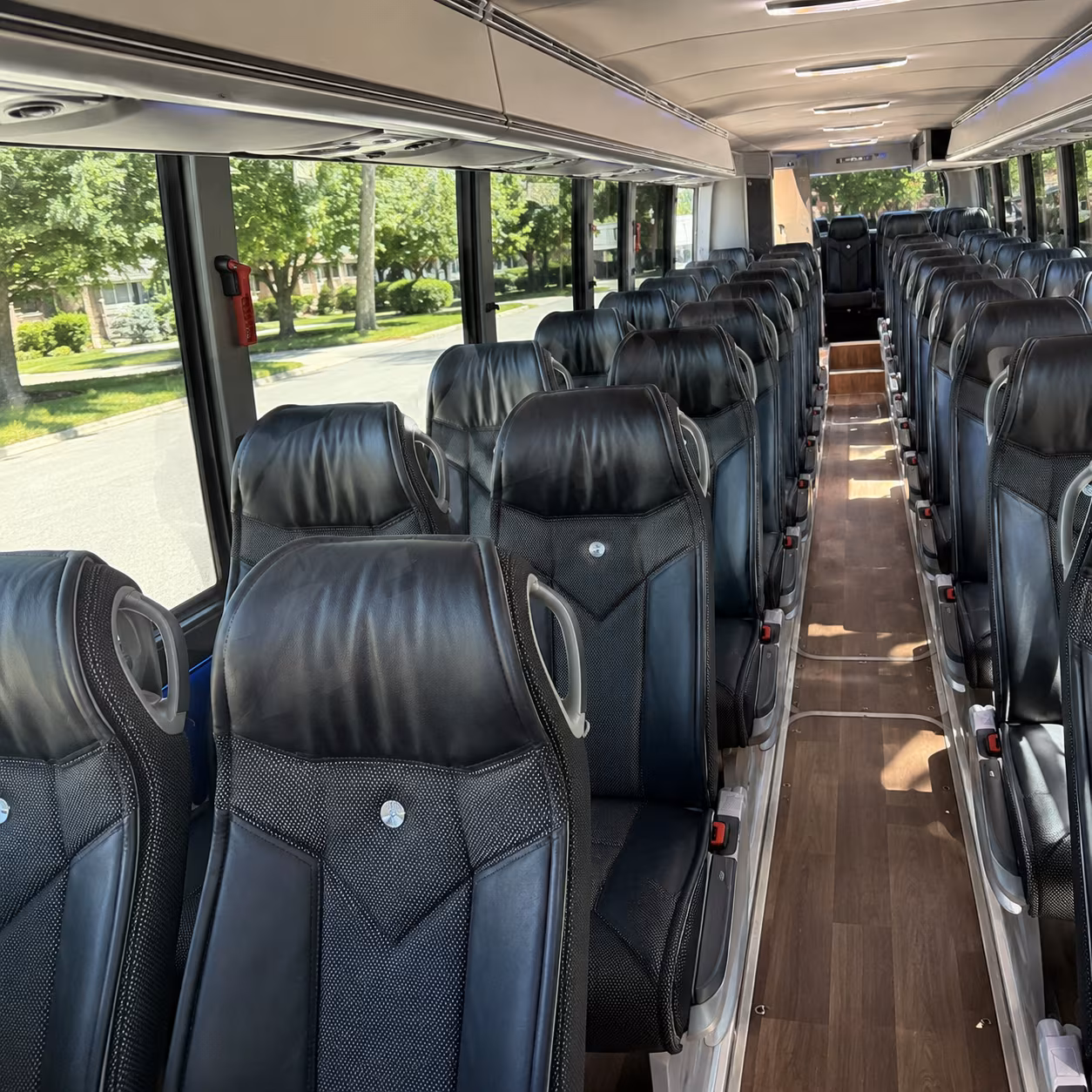 upland 40 passenger charter bus inside