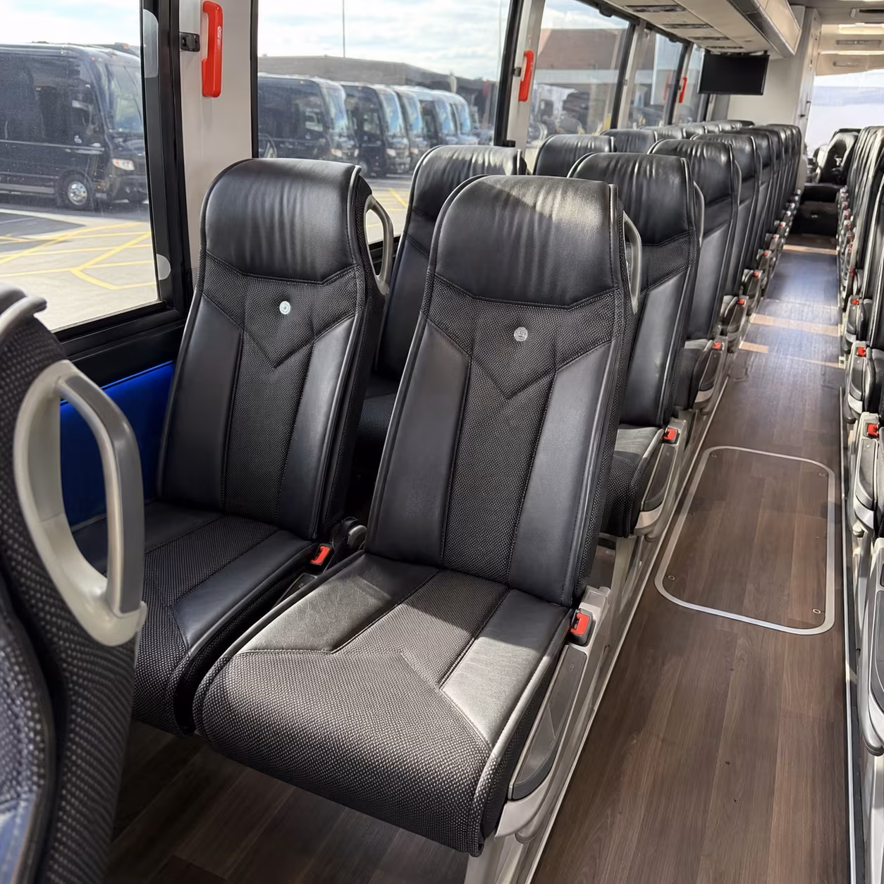 upland 40 passenger charter bus interior