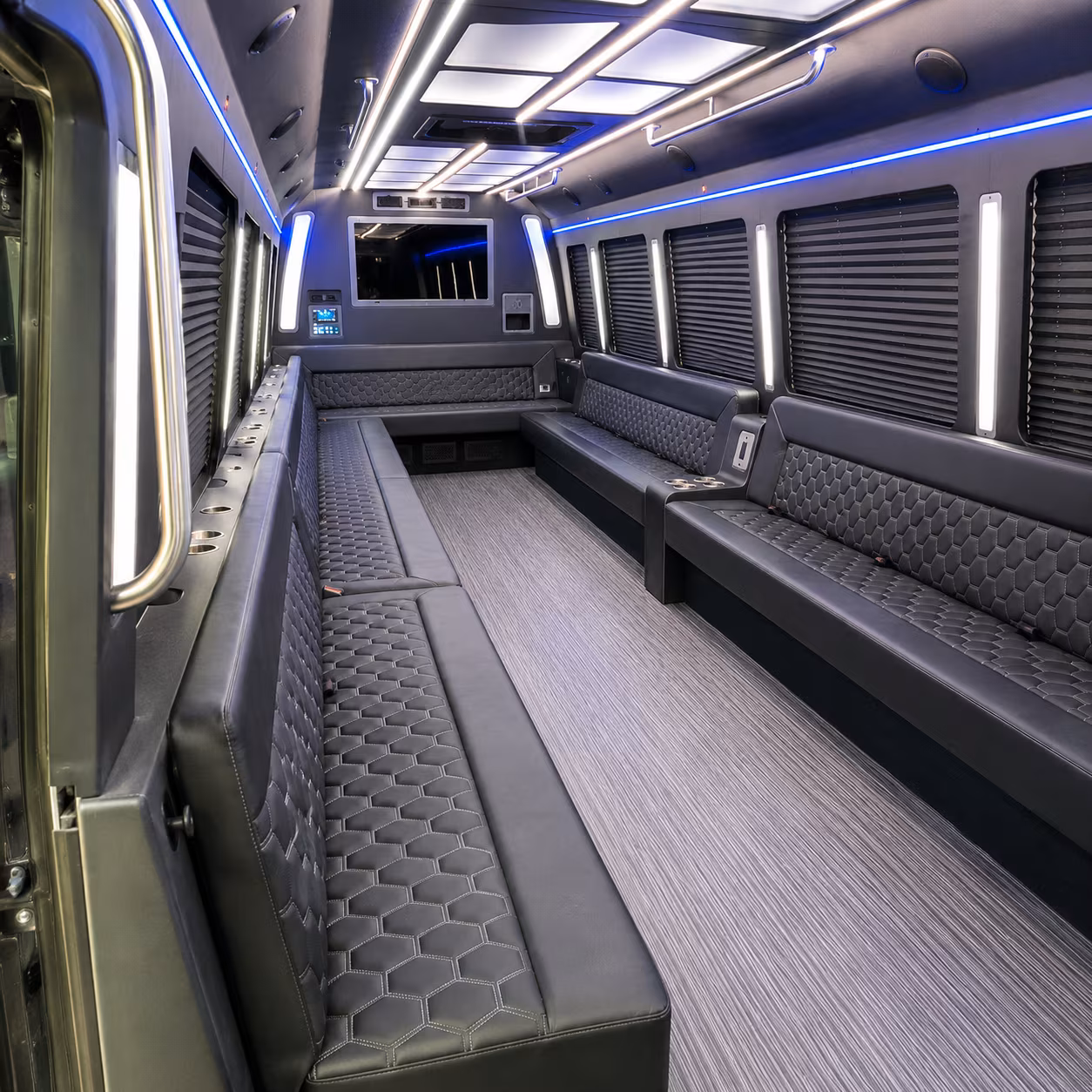 upland 40 passenger party bus interior