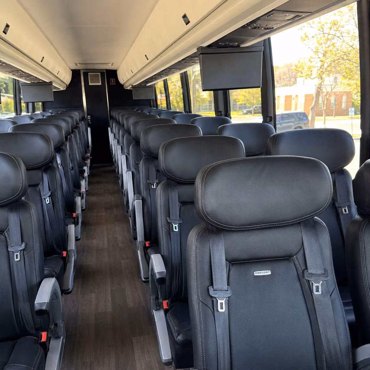 upland 45 passenger charter bus inside