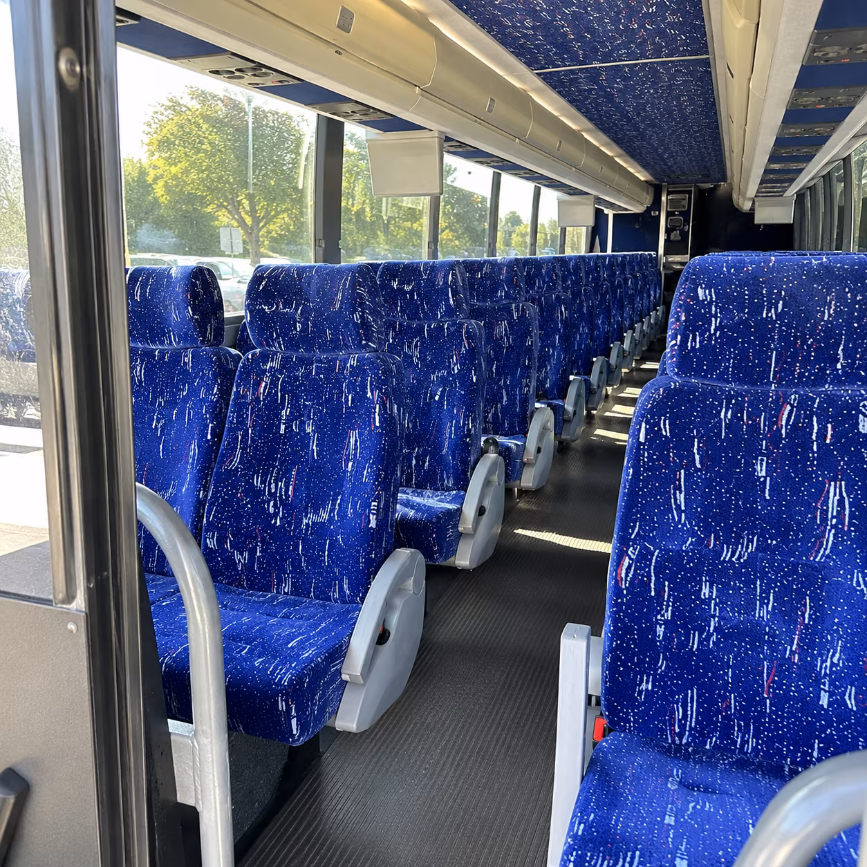 upland 50 passenger charter bus inside