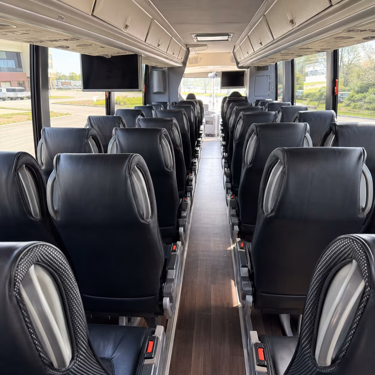 upland 56 passenger charter bus inside